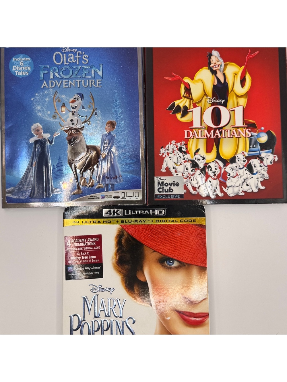Lot of 3 Disney Blu-Ray DVD Frozen Adventure 101 Dalmatians Mary Poppins SEALED